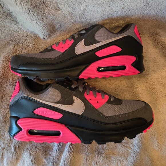 Men's Size 15 - Nike Air Max 90 Wolf Grey Hyper Pink (DM0029-010) - Picture 5 of 7